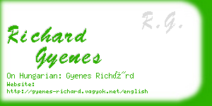 richard gyenes business card